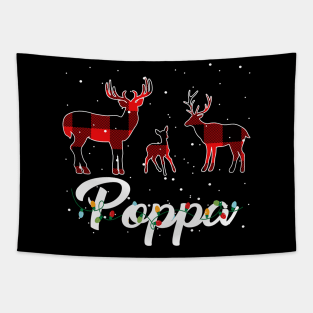 Poppa Reindeer Plaid Pajama Shirt Family Christmas Tapestry