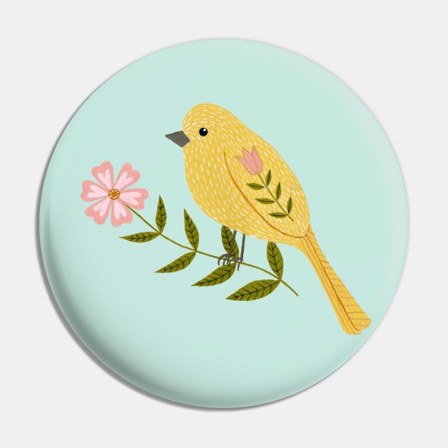 Yellow Bird Pin by annyamarttinen