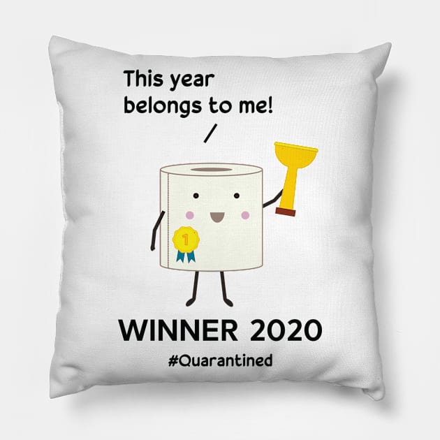 Toilet paper year 2020 Pillow by grafart