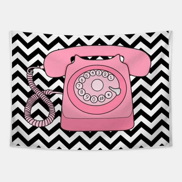 Pink phone Tapestry by Jasmwills