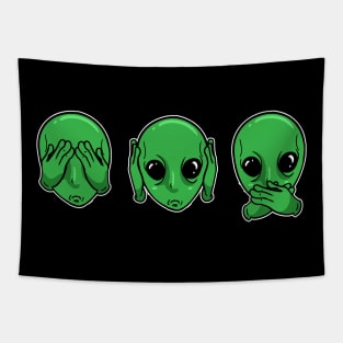 Hear Nothing See Nothing Say Nothing Ufos Space Tapestry