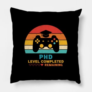 Retro Style PhD Level Completed Graduation Pillow