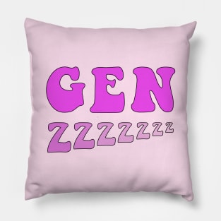 Sleepy Gen Z Pink Pillow