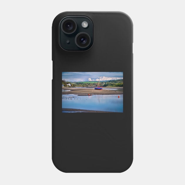 River/Beach With Boat & Landscape Scenery - Newport, Pembrokeshire Phone Case by Harmony-Mind