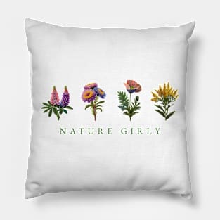 Nature Girly Wildflowers Pillow