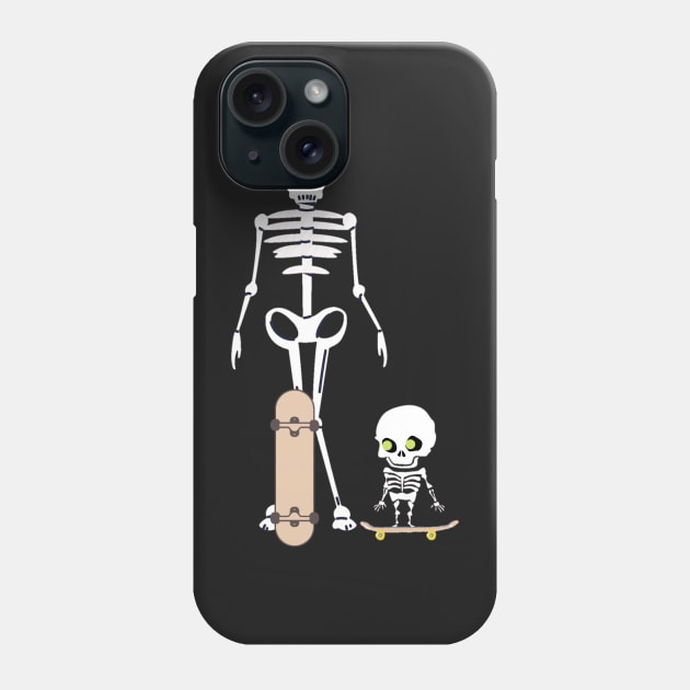 Skeleton duo skatboarding pattern Phone Case by LukjanovArt