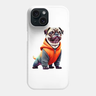 Godfather Pug in Gangsta Prisoner Costume - Adorable Dog in Hip Hop Jail Outfit Phone Case