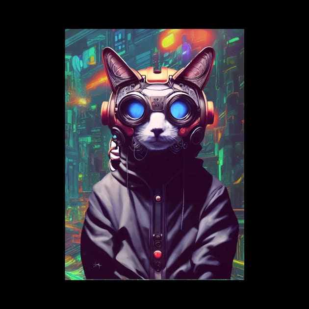 Cool Japanese Techno Cat In Japan Neon City by star trek fanart and more