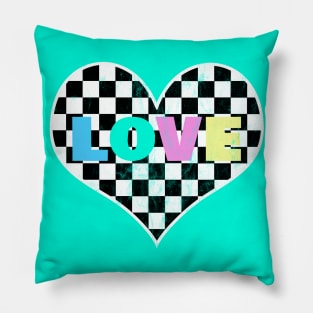 Checkered LOVE Pillow