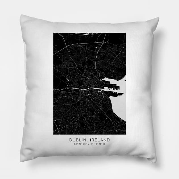 dublin map tshirt minimalist Pillow by Genetics art