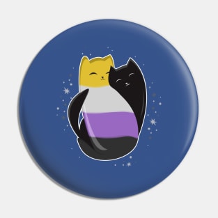 Nonbinary Cat LGBT Pride Flag Pin