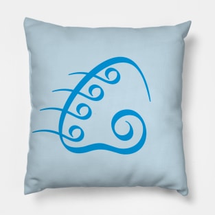 Art Wave Expression with Color Palette with Ocean Waves Pillow