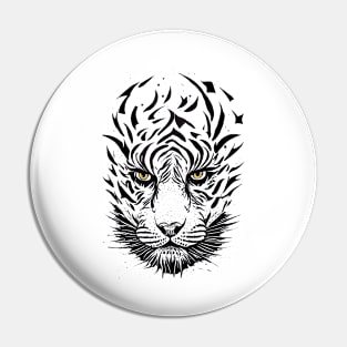 Tiger Wild Animal Nature Illustration Art Tattoo Pin