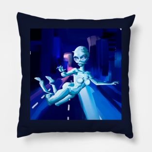 Alien by the road Pillow