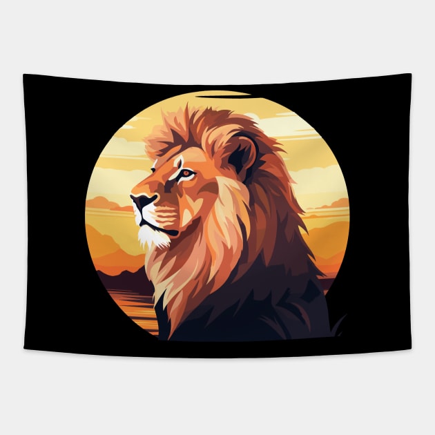 Lion Safari Animal Beauty Nature Wildlife Discovery Tapestry by Cubebox