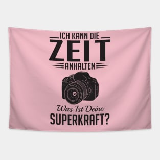 Ich kann die zeit anhalten fotograf (black) Tapestry