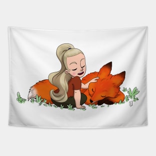 Girl and Fox Tapestry