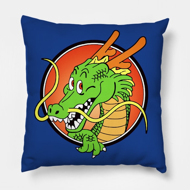 Retro Dragon Pillow by occultnik333