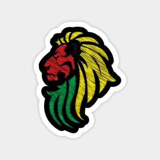 Lion Reggae Colors Cool Flag - Reggae Music DJ! Magnet