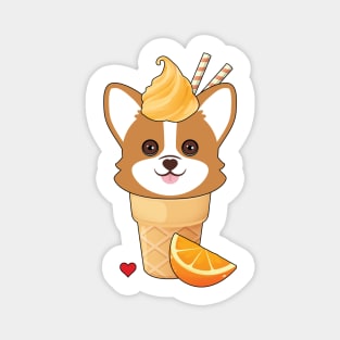 Corgi Orange Ice Cream Magnet