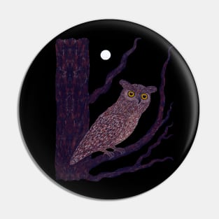 The Watchful Night - Owl design Pin