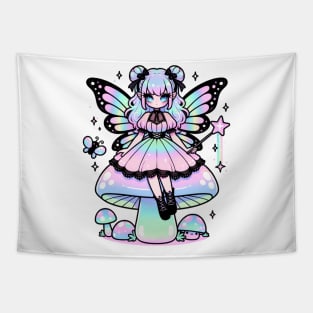 Pastel Goth Fairy Emo Girl Chibi Kawaii Holographic Cute Tapestry