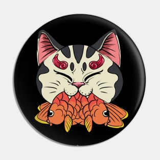 Japan style cat wave Pin