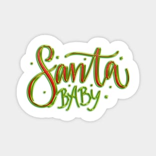 Santa Baby in Red & Green Magnet