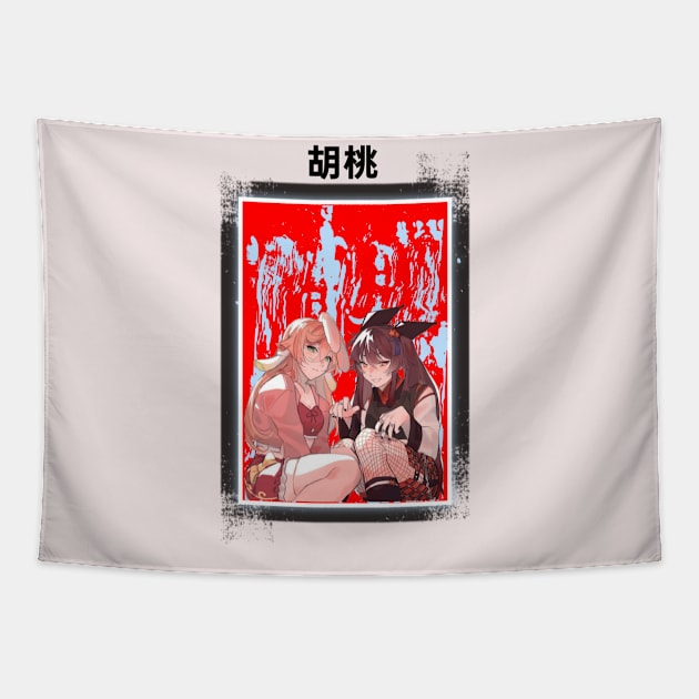 Hu Tao Genshin Impact Tapestry by Stabraq