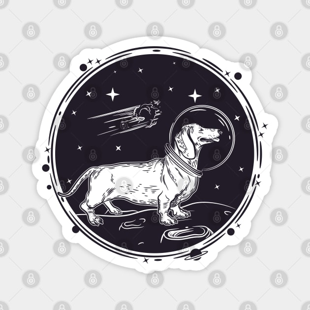 dachshund astronaut Magnet by Mako Design 