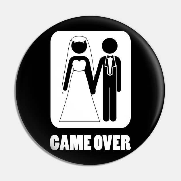 Video gamer shirt Game Over Wedding Groom Bachelor Pin by mlleradrian