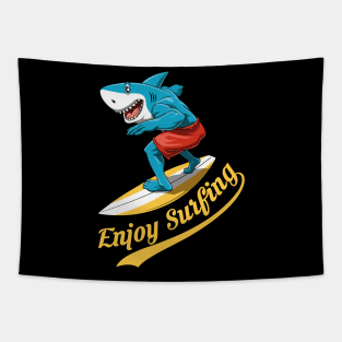 Funny Shark Enjoi Surfing Summer Surfer Surfboard Tapestry