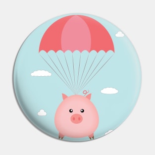 Baby Pig in a Parachute Pin