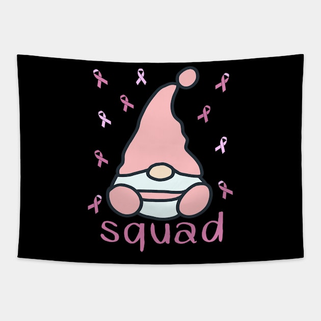 Funny Gnomes with ribbon for Breast Cancer Awareness Squad Tapestry by beautifulhandmadeart