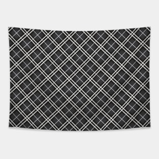 Pretty Simple Check Pattern Stripes Shades of Grey and White Tapestry