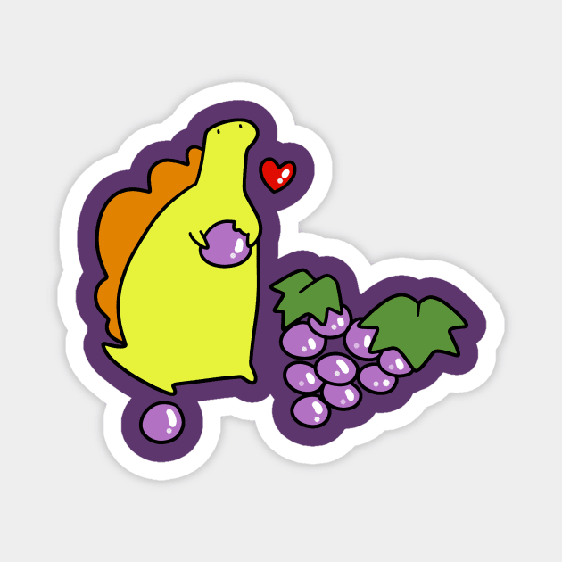 Stegosaurus Eating Grapes Magnet by saradaboru