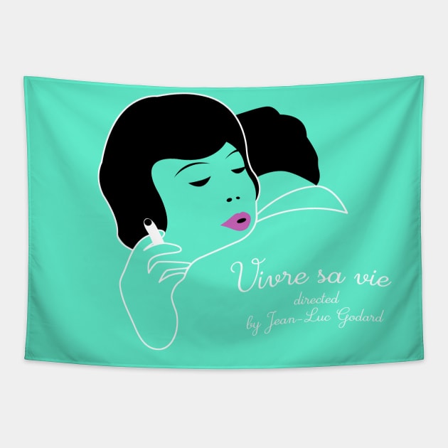 Vivre sa vie french new wave fan art minimalist artwork Anna Karina Jean Luc Godard Tapestry by Rozbud