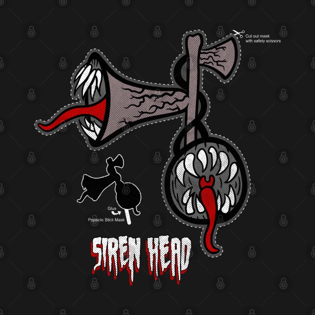 Scary Siren Head printable and cutout meme mask by opippi