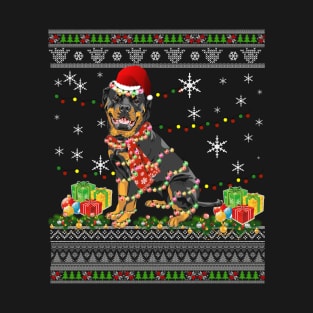 Rottweiler Ugly Christmas Funny Holiday T-Shirt