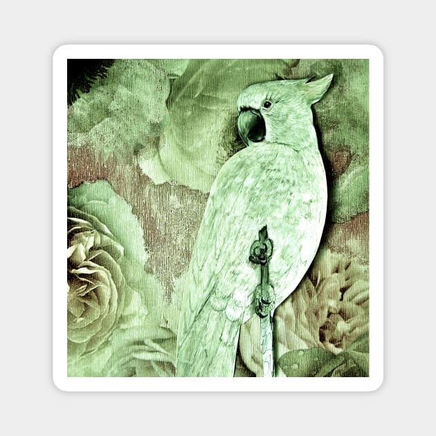 PEARL PARROT COCKATOO PRINT ART EXOTIC POSTER Magnet by jacquline8689