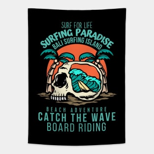 Surf for life, Bali surfing Paradise Tapestry