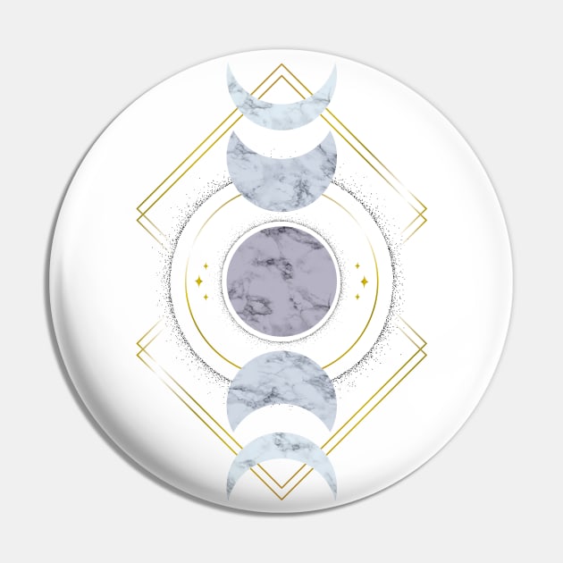 Marble Moon Phases Pin by Barlena