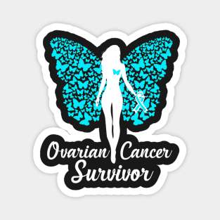 Ovarian Cancer Survivor Warrior Awareness Teal Ribbon Magnet