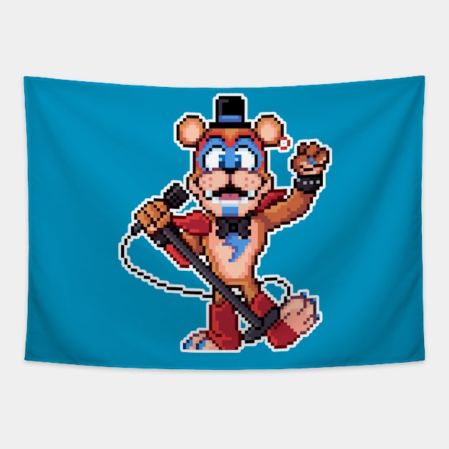 Pixel Glamrock Freddy Tapestry by geekmythology