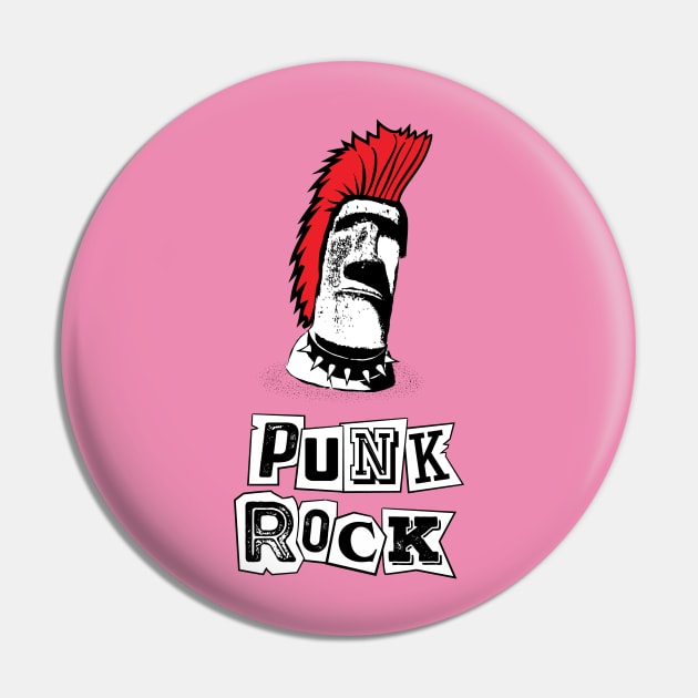 Easter Island Punk Rock Pin by atomguy