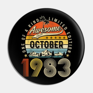 Awesome Since October 1983 Vintage 40th Birthday Pin