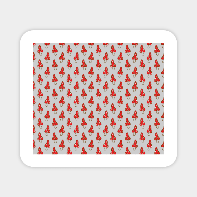 Red and Gray Spotted Mushroom Pattern Magnet by saradaboru