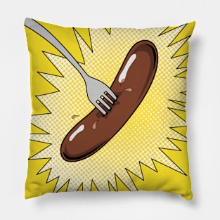 Sausage on fork Pillow