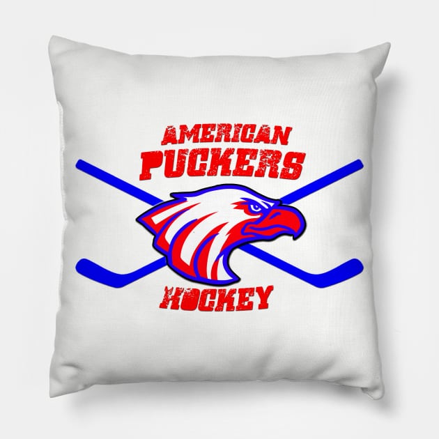 American Puckers Hockey Eagle Pillow by PuckersHockey