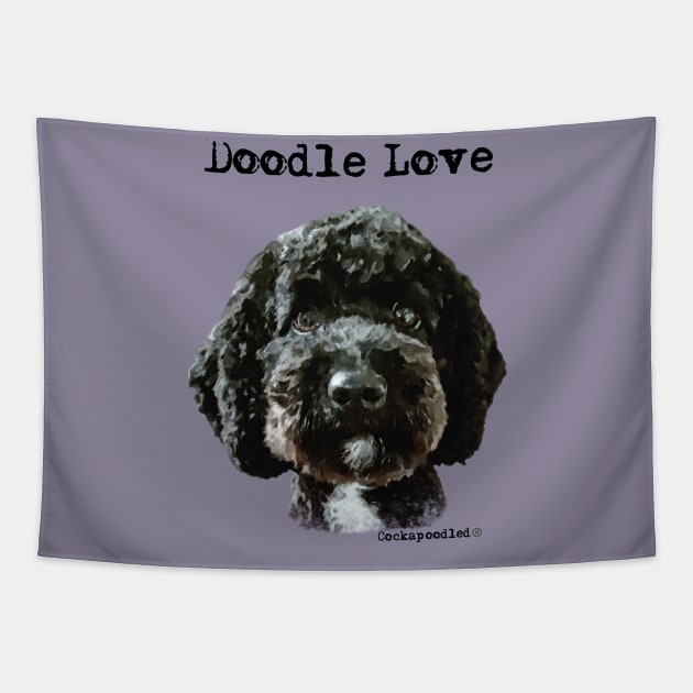 Doodle Dog Love Tapestry by WoofnDoodle 